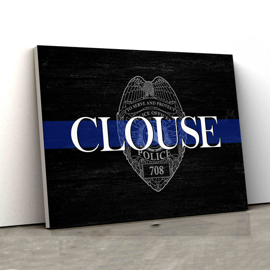Personalized Name Canvas, Police Badge Canvas, Family Canvas, Wall Art Canvas, Gift Canvas