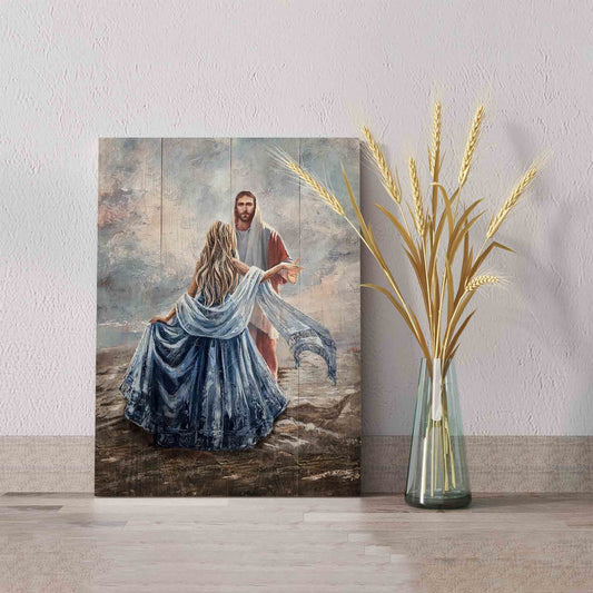Jesus Canvas, Beautiful Girl Canvas, Dance With Jesus Canvas, God Canvas, Family Canvas, Canvas Wall Art, Gift Canvas