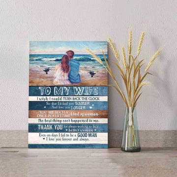 To My Wife Canvas, Couple Canvas, Beach On Canvas, Sea Turtle Canvas, Custom Name Canvas, Canvas Wall Art, Gift Canvas