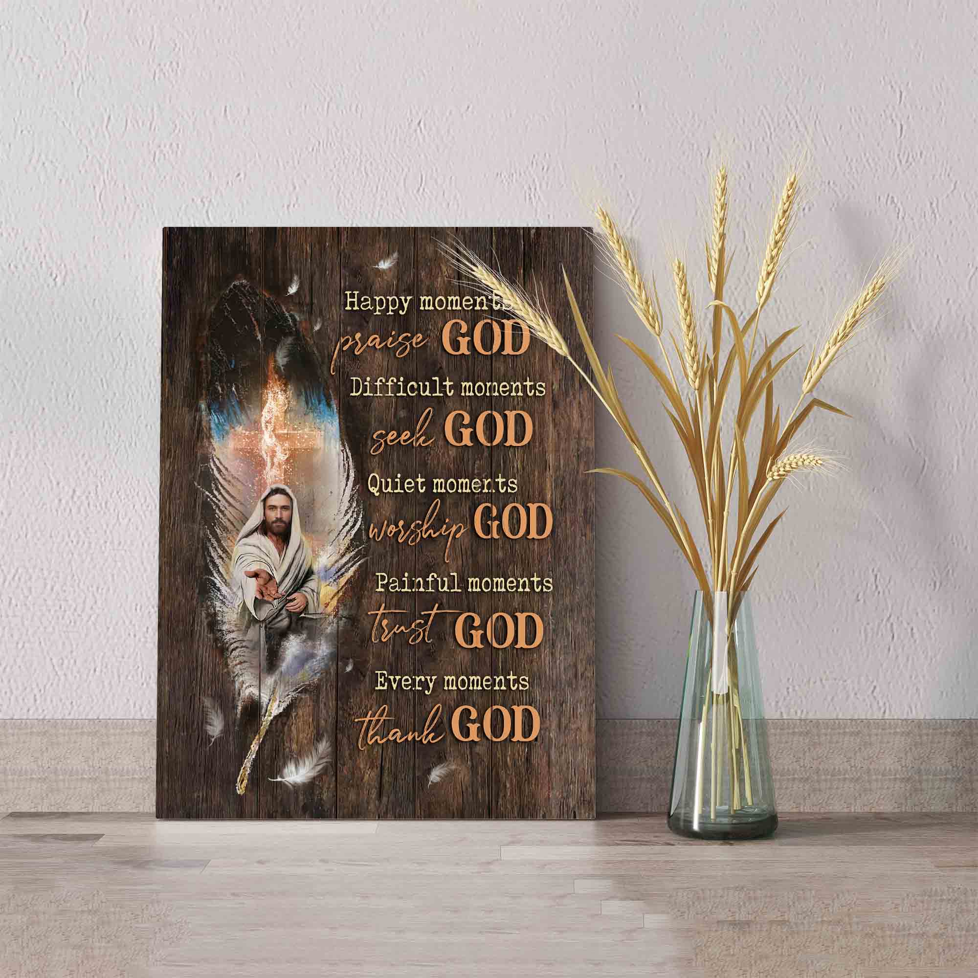 Happy Moments Praise God Canvas, The Hand Of God Canvas, Jesus Canvas, God Canvas, Family Canvas, Canvas Wall Art