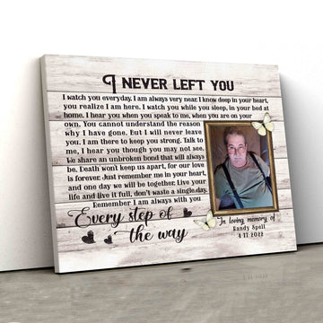 I Never Left You Canvas, Memorial Canvas, Personalized Image Canvas, Custom Name Canvas, Gift Canvas
