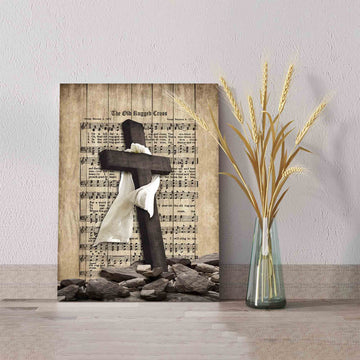 The Old Rugged Cross Canvas, Jesus Canvas, Cross Canvas, Sheet Music Canvas, Gift Canvas