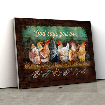 God Says You Are Canvas, Chicken Paintings On Canvas, God Canvas, Family Canvas, Canvas For Gift