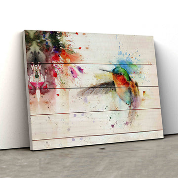 Colorful Hummingbird Canvas, Bird Canvas, Family Canvas, Canvas Wall Art, Gift Canvas