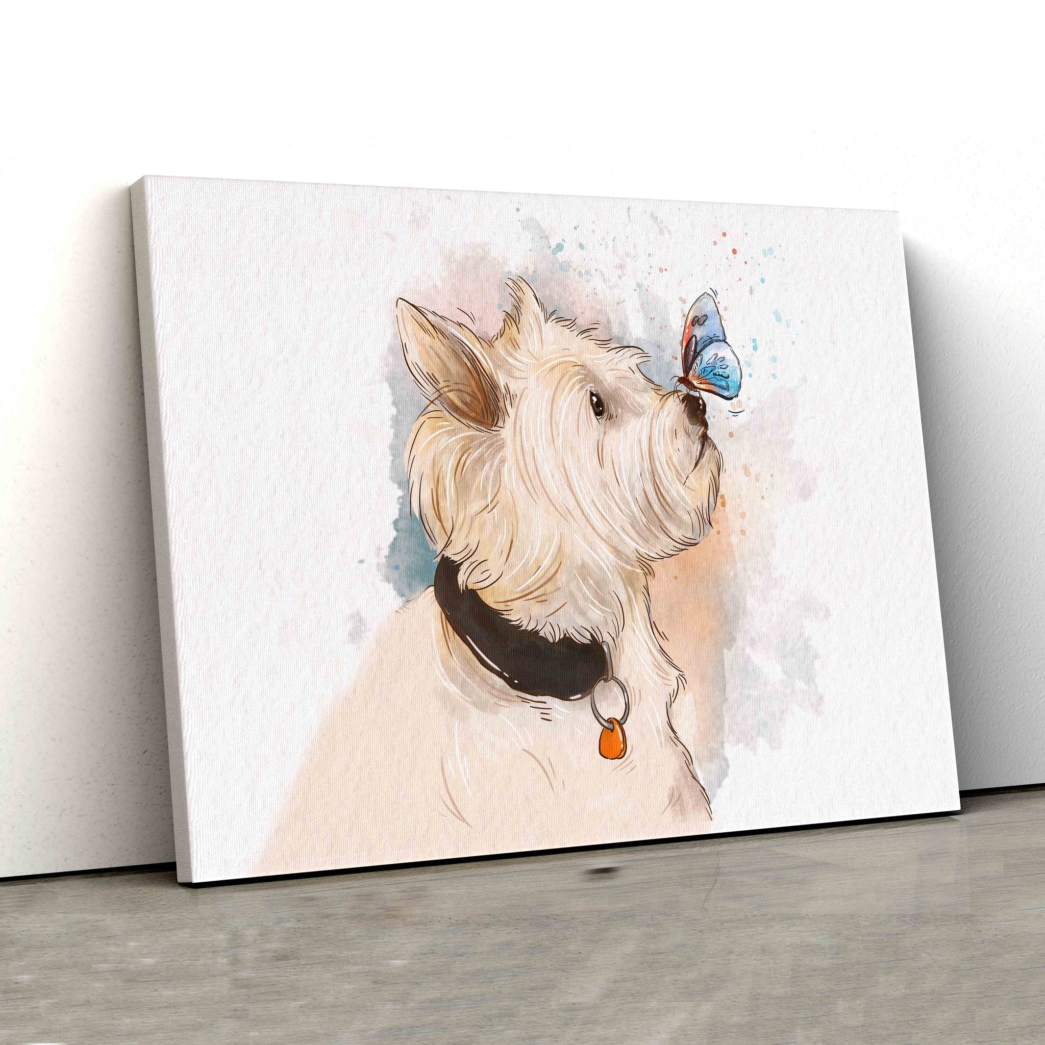 Dog Canvas, Yorkshire Terrier Canvas, Butterfly Canvas, Family Canvas, Canvas Wall Art, Gift Canvas