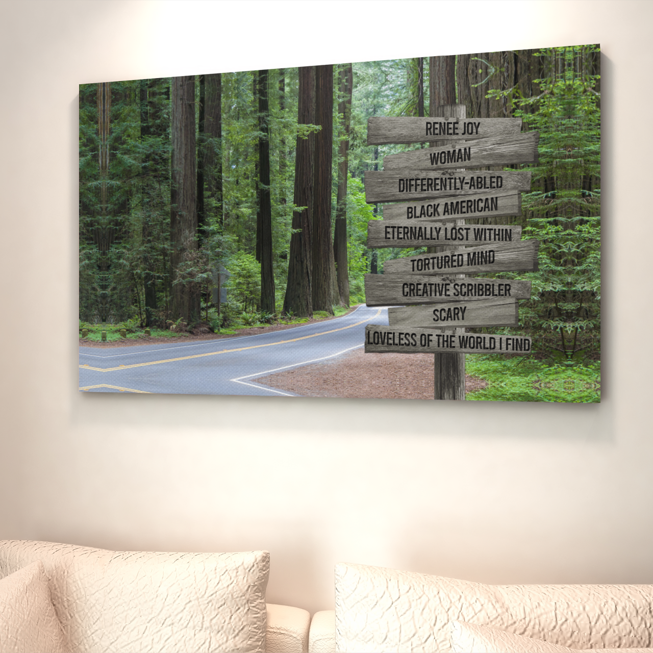Personalized Name Canvas, Road Canvas, Forest Canvas, Family Canvas, Canvas Wall Art, Canvas For Gift