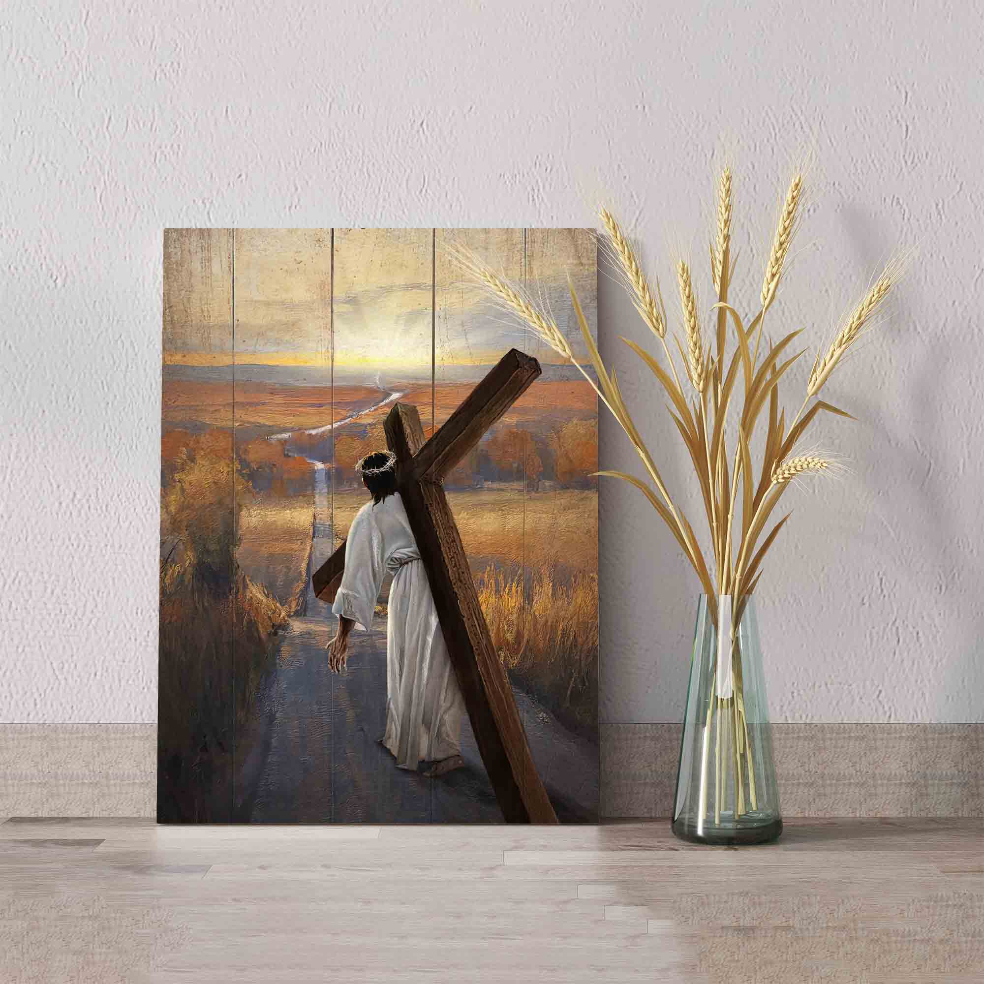 Walking With Jesus Canvas, The Rugged Cross Canvas, Jesus Canvas, Canvas Wall Art, Gift Canvas
