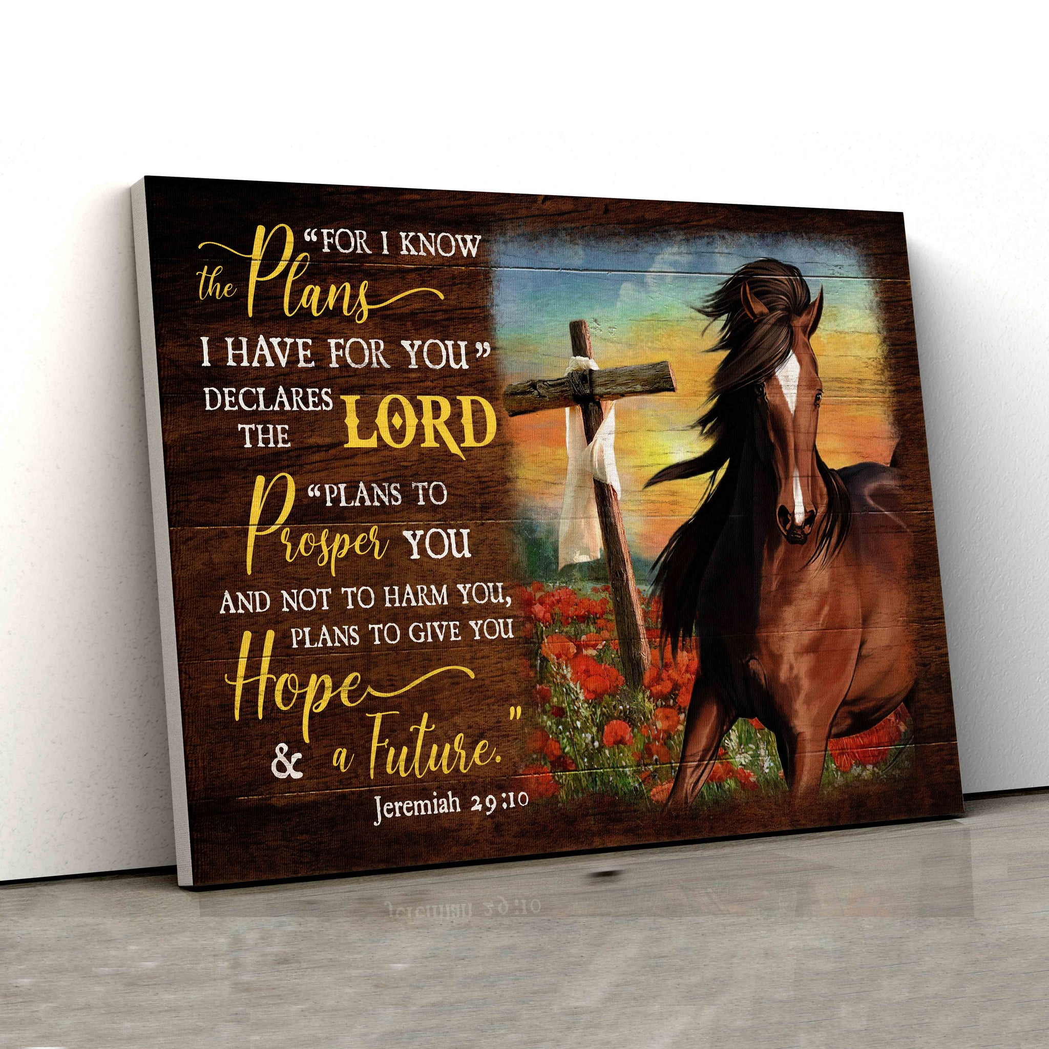 For I Know The Plans I Have For You Canvas, Jesus Canvas, Horse Canvas, Cross Canvas, Canvas Wall Art