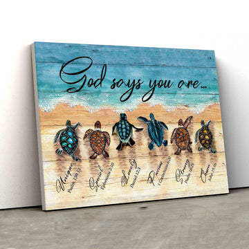 God Says You Are Canvas, God Canvas, Turtle Canvas, Family Canvas, Canvas Wall Art, Gift Canvas