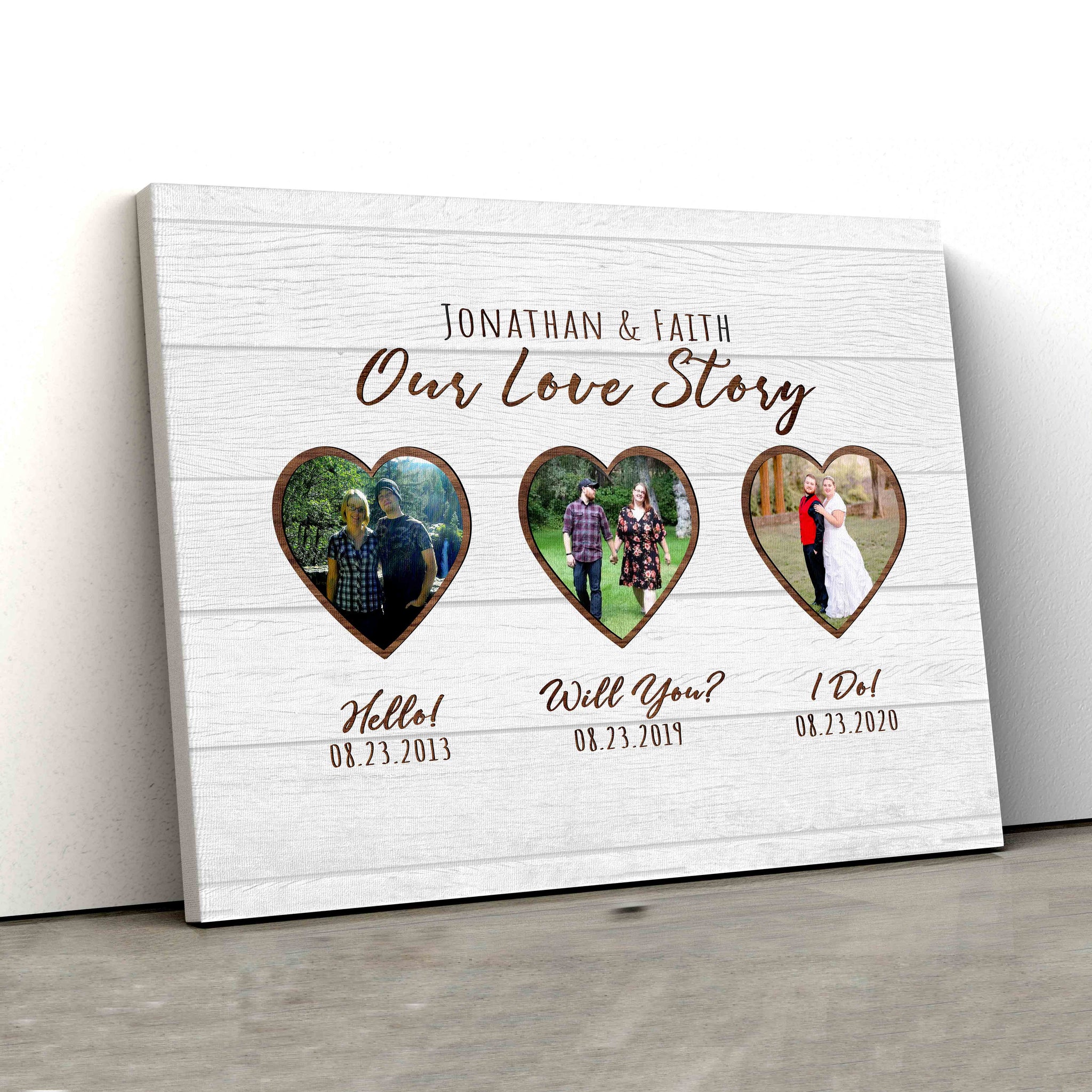 Our Love Story Canvas, Heart Canvas, Family Canvas, Custom Name Canvas, Custom Date Canvas, Personalized Image Canvas, Gift Canvas