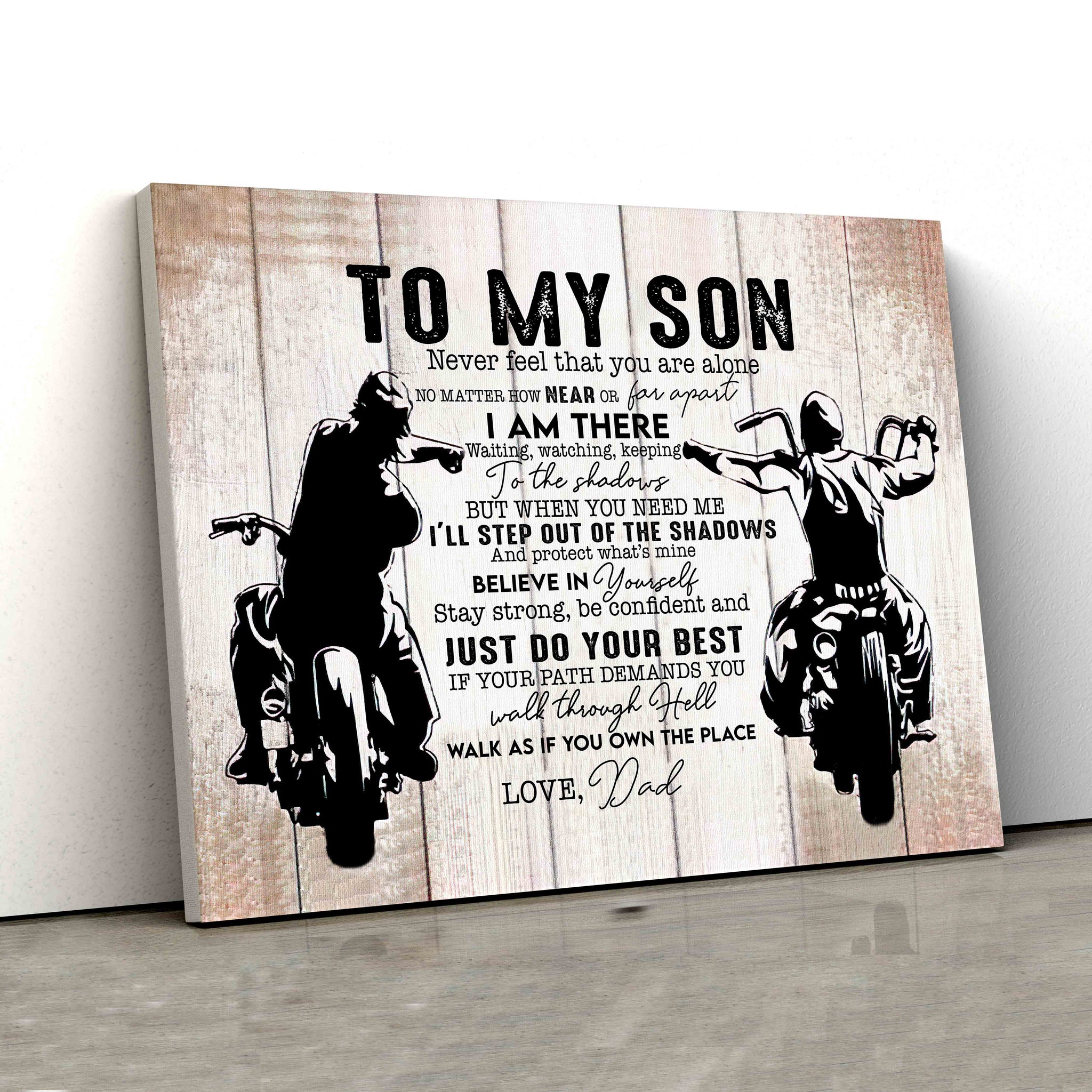 To My Son Canvas, Son Canvas, Dad Canvas, Motorcycle Canvas Art, Family Canvas, Dirt Bike Canvas, Gift Canvas, Custom Name Canvas
