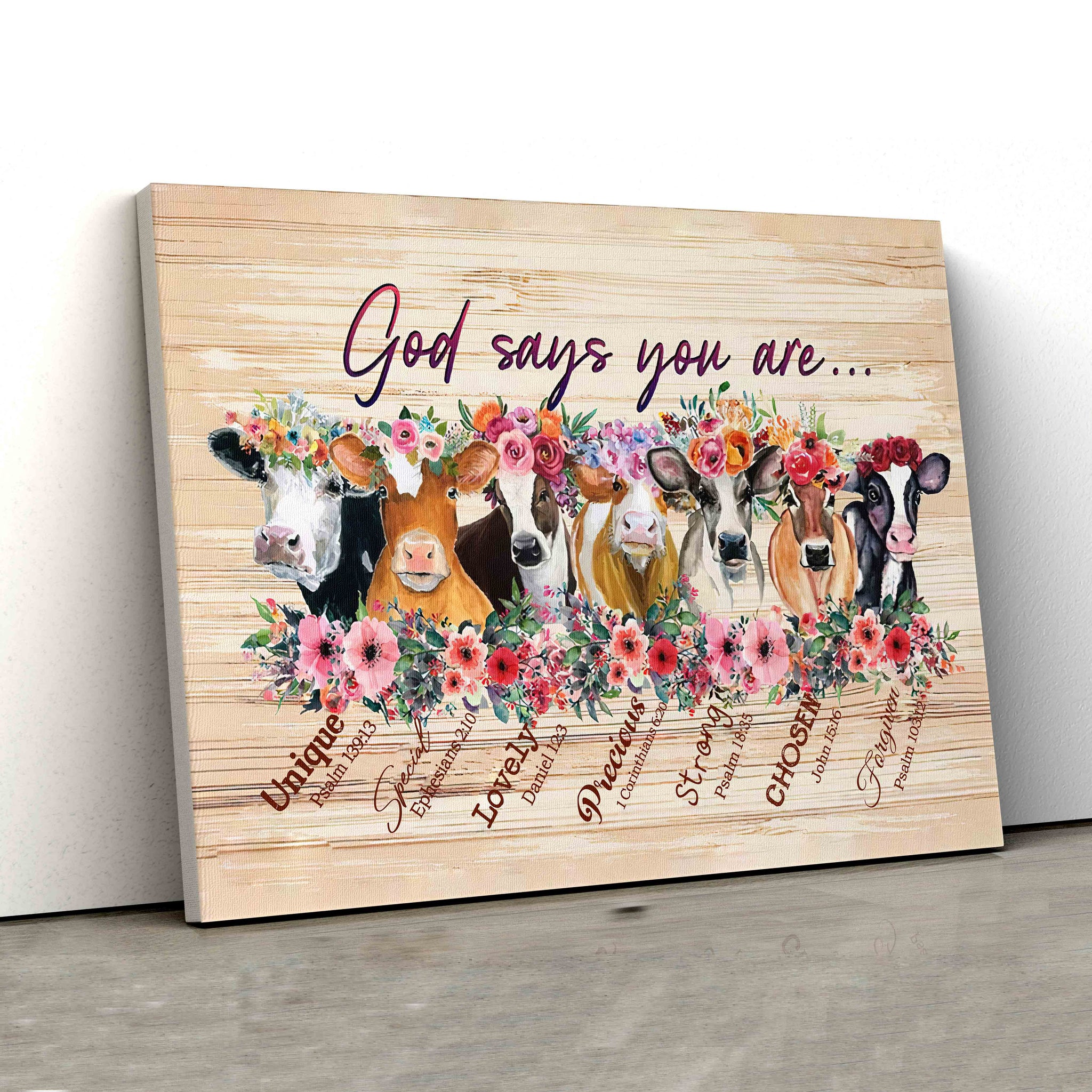 God Says You Are Canvas, Goat Canvas, Flower Canvas, Canvas Wall Art, Gift Canvas