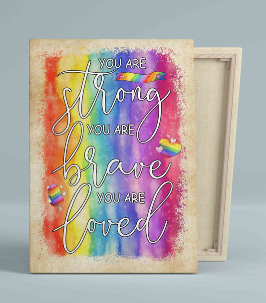 You Are Strong Canvas, Canvas Quotes, Colorful Canvas Art, Canvas Wall Art, Gift Canvas