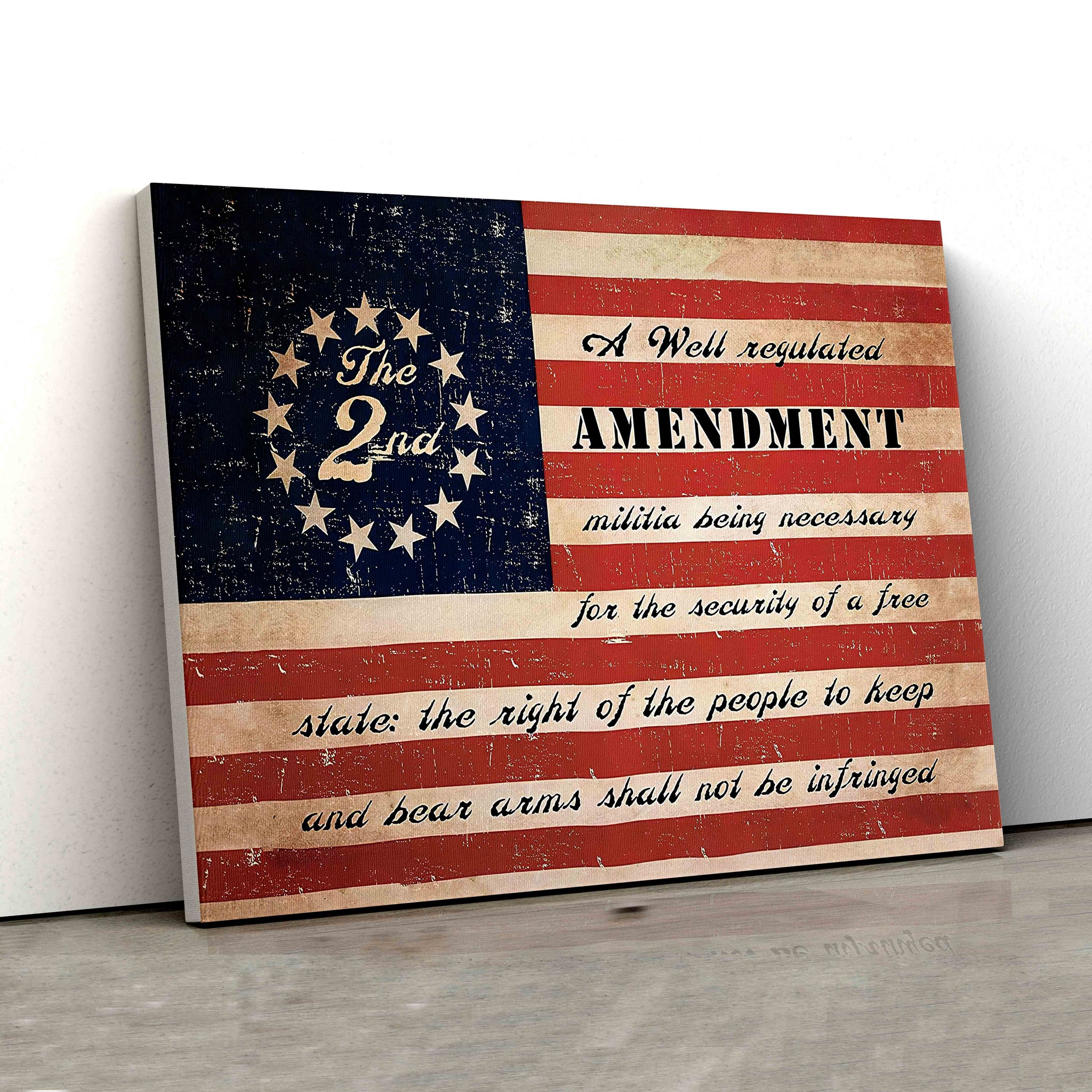 A Well Regulated Amendment Canvas, American Flag Canvas, Canvas Wall Art, Gift Canvas