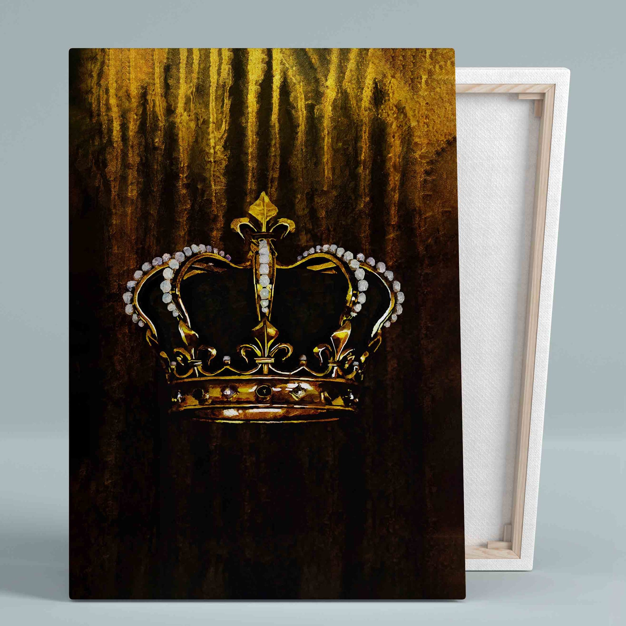 Royal Golden Crown King Canvas, Crown Canvas, Royal Canvas, Wall Art Canvas, Gift Canvas