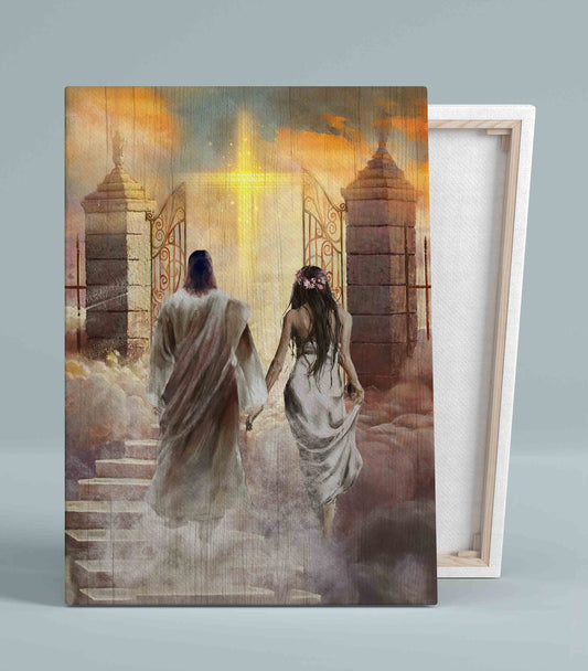 Walking With Jesus Canvas, The Way To Heaven Canvas, Jesus Canvas, Christian Wall Art Canvas, Canvas Wall Decor