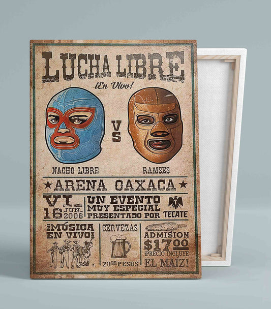 Lucha Libre Mexican Wrestling Canvas, Home Decor Art Canvas, Gift Canvas, Wall Art Canvas