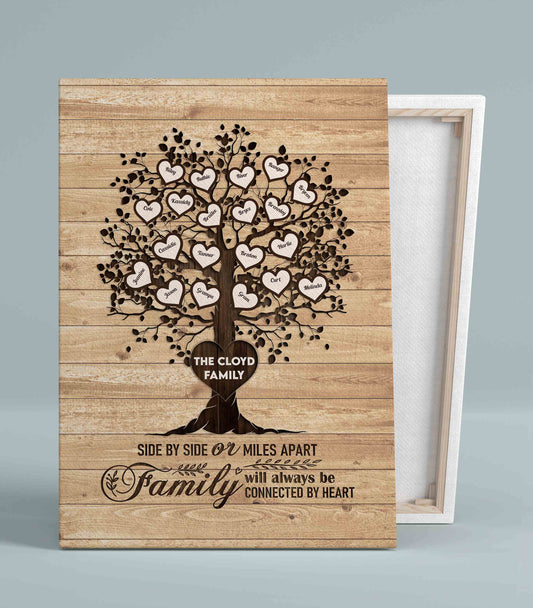 Personalized Wooden Family Tree Canvas, Gift For Parents Grandparents Canvas, Custom Name Canvas, Family Canvas, Gift Canvas