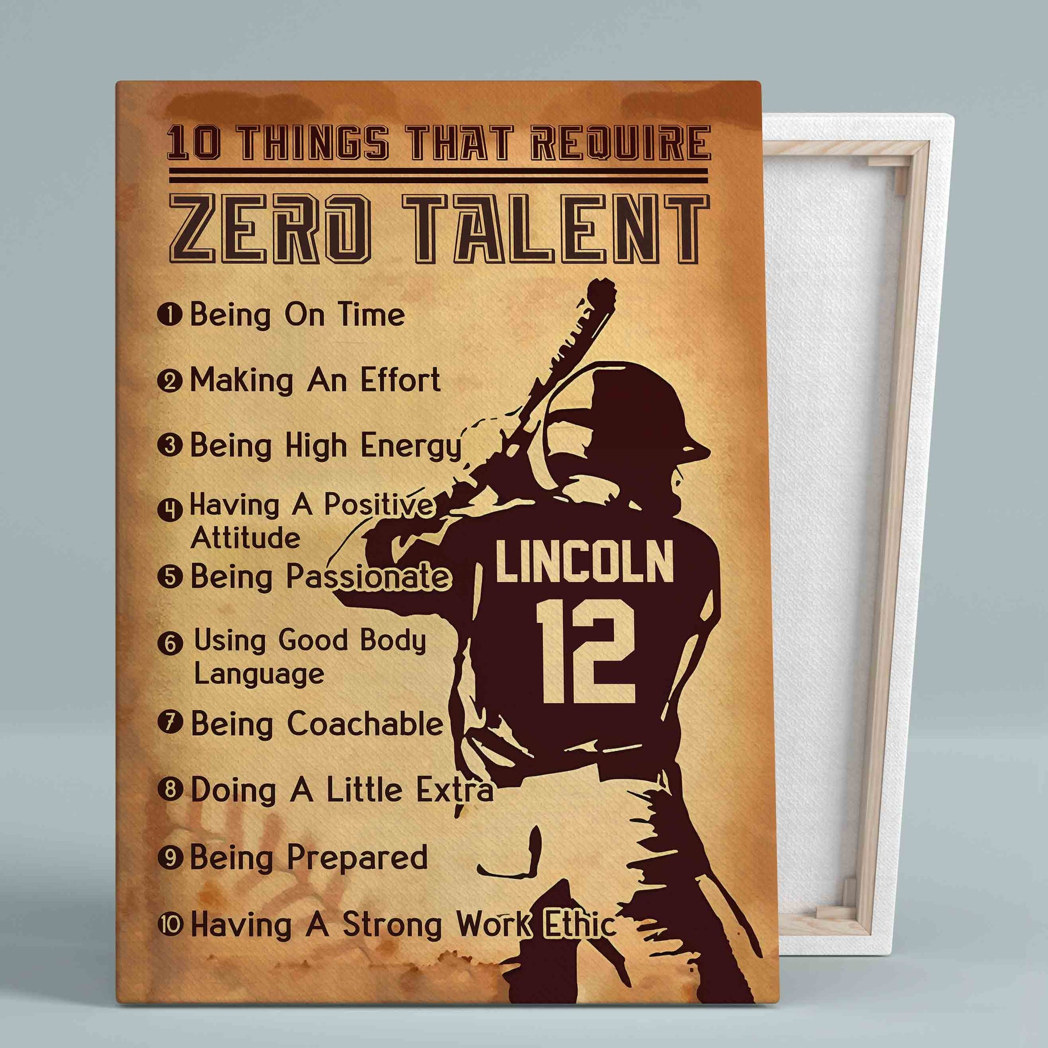 10 Things That Require Zero Talent Canvas, Baseball Canvas, Custom Name Canvas, Canvas Wall Art, Canvas Wall Decor, Gift Canvas