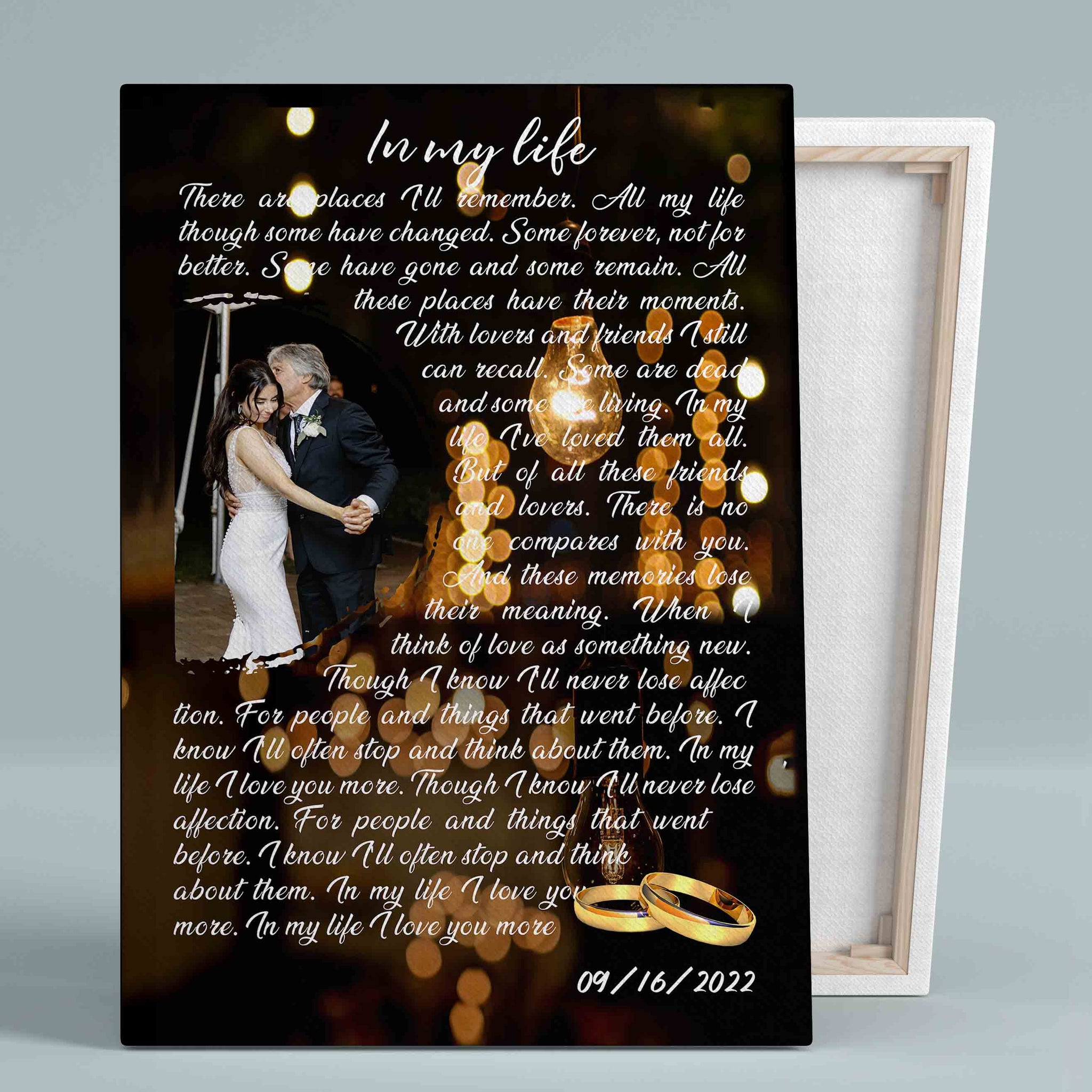 First Dance Lyrics Canvas, In My Life Canvas, Custom Photo Canvas, Custom Name Canvas, Canvas For Couple, Anniversary Canvas, Gift Canvas