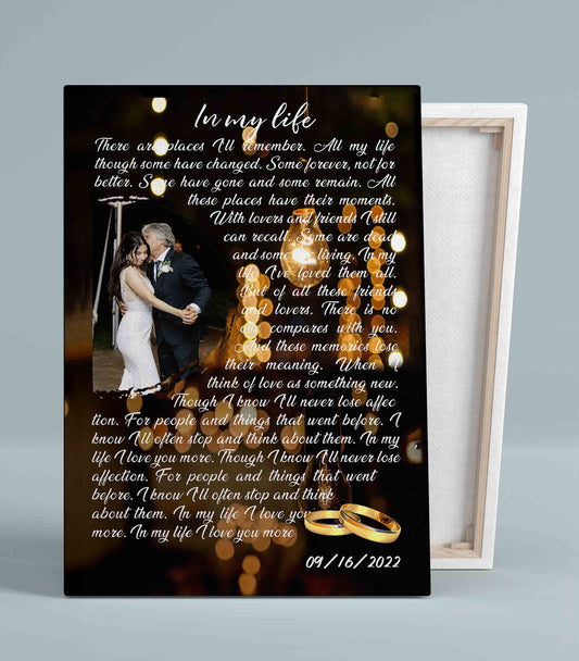 First Dance Lyrics Canvas, In My Life Canvas, Custom Photo Canvas, Custom Name Canvas, Canvas For Couple, Anniversary Canvas, Gift Canvas