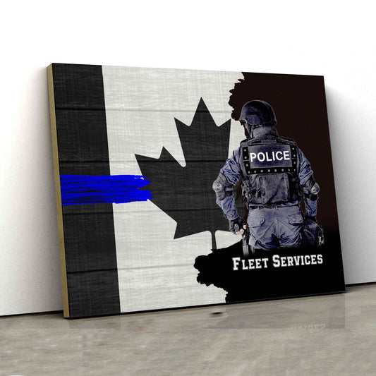Personalized Name Canvas, Police Canvas, Canvas For Police, Canada Flag Canvas, Canvas Wall Art, Gift Canvas