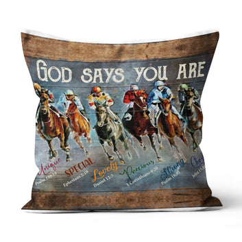 God Say You Are Horse Linen Throw Pillow