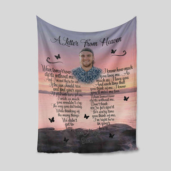 A Letter From Heaven Blanket, Custom Image Blanket, Memorial Blanket