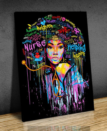 Black Nurse Canvas Wall Art - Canvas Prints