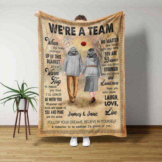 We are team Blanket, Blanket for Wife, Couple Blanket, Custom Name Blanket, Personalized Blankets for Wife