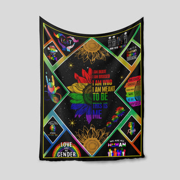 LGBT Pride Blanket, LGBT Blanket, Rainbow Blanket, Sunflower Blanket, Human Rights Blanket, Blanket For Gift