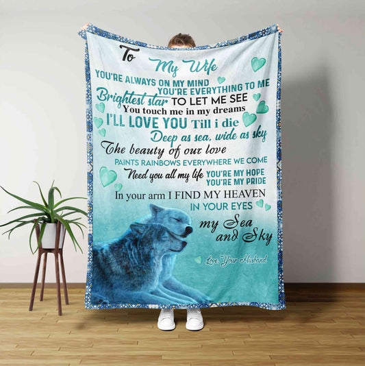 Valentine Blanket, Couple Blanket, Custom Blanket, Wolf Blanket, Family Blanket