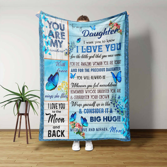 You Are My Sunshine Blanket, To My Daughter Blanket, Custom Blanket, Family Blanket