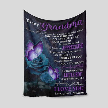 To My Grandma Blanket, Personalized Blanket, Family Blanket, Butterfly Blanket