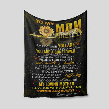 To My Mom Blanket, Sunflower Blanket, Son To Mom Blanket, Custom Blanket