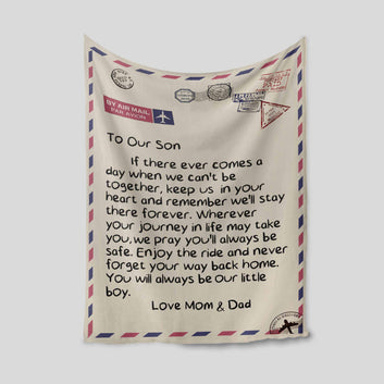 Mom To Son Blanket, Letter Blanket, Personalized Name Blanket, Family Blanket