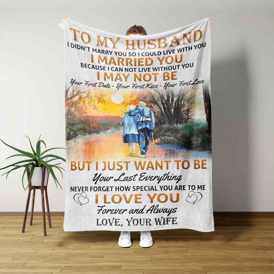 To My Husband Blanket, Anniversary Blanket, Personalize Name Blanket, Family Blanket