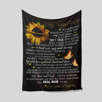 Sunflower Blanket, Personalized Name Blanket, Real Mum Blanket, Blanket For Gifts