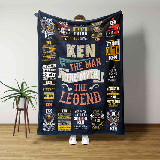 Personalized Name Blanket, The Man The Myth The Legend Blanket, Blanket For Gift