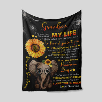 To My Great Grandson Blanket, Sunflower Blanket, Family Blanket, Personalized Name Blanket