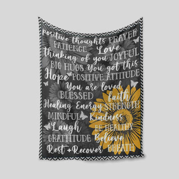 Sunflower Blanket, Positive Thoughts Blanket, Blanket For Gifts