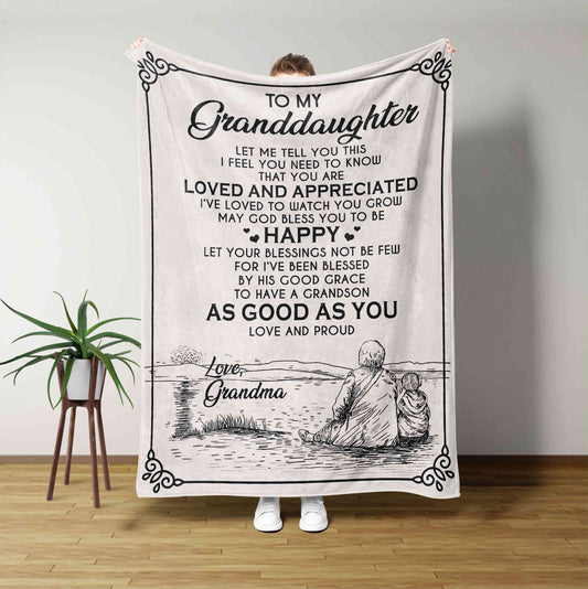 Personalized Name Blanket, Family Blanket, Blanket For Gift, Grandma To Grandchild Blanket