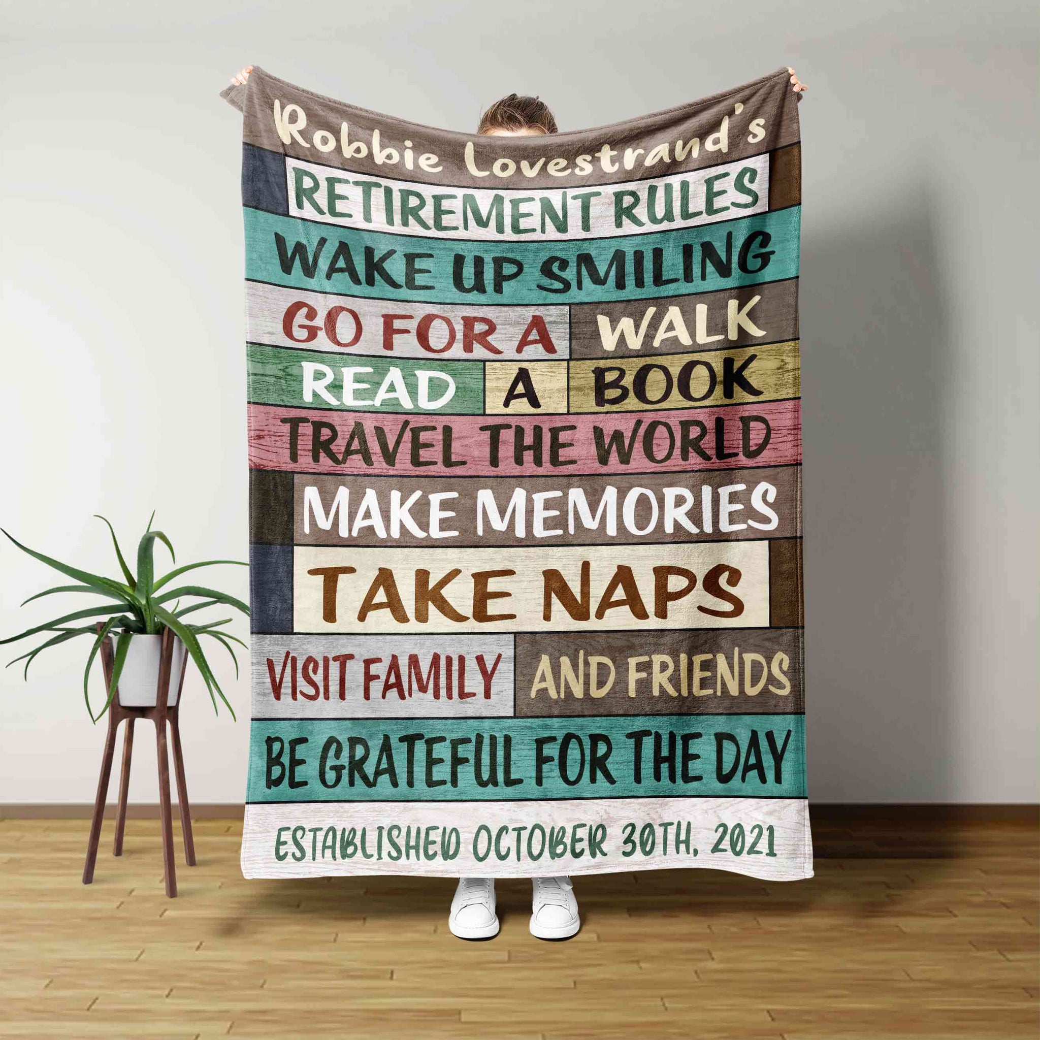 Retirement Rules Blanket, Custom Name Blanket, Blanket For Gift