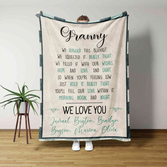 Grandma Blanket, Custom Name Blanket, Blanket For Gift, Family Blanket