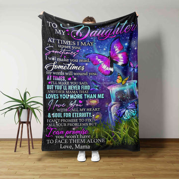 To My Daughter Blanket, Butterfly Blanket, Custom Name Blanket, Family Blanket, Blanket For Gift
