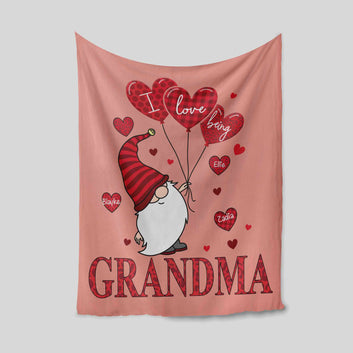 I Love Being Grandma Blanket, Santa Claus Blanket, Family Blanket, Personalized Name Blanket, Blanket For Gift