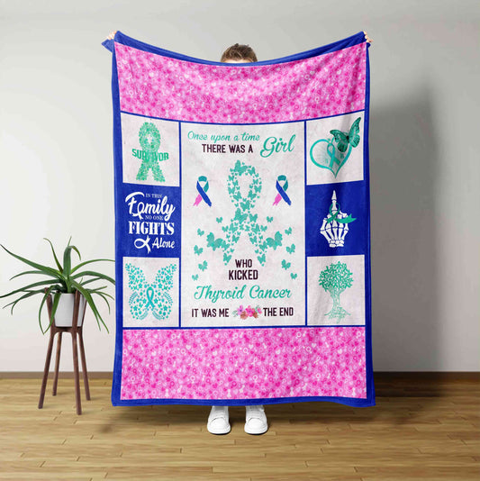 Thyroid Cancer Blanket, Cancer Fighter Blanker, Cancer Survivor Blanket, Blanket For Gift