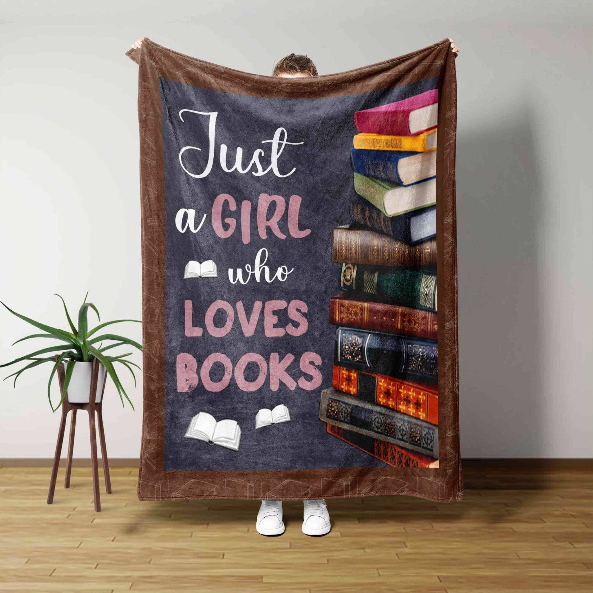 Just A Girl Who Loves Books Blanket, Book Blanket, Blanket For Gift