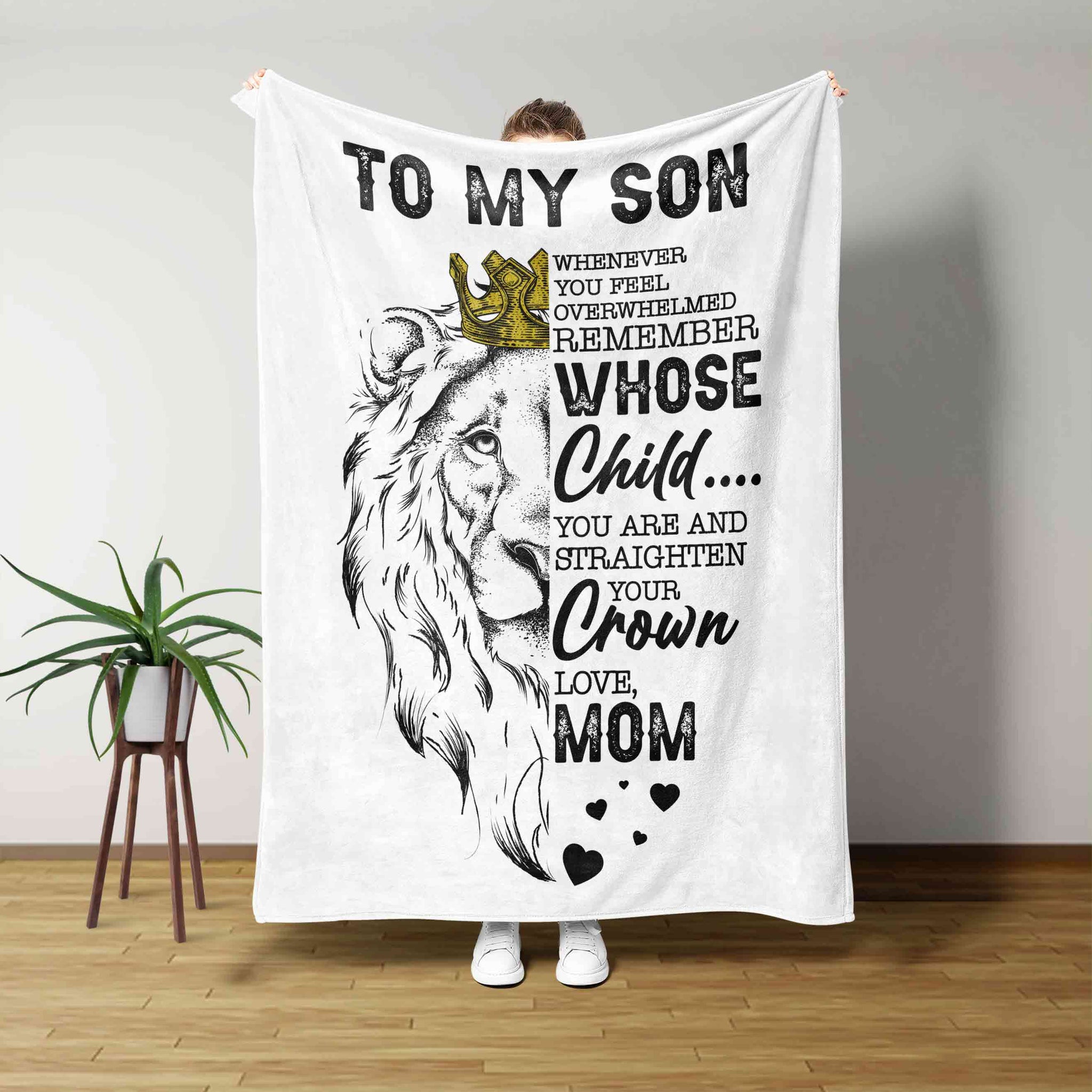 To My Son Blanket, Lion Blanket, Custom Name Blanket, Blanket For Gift