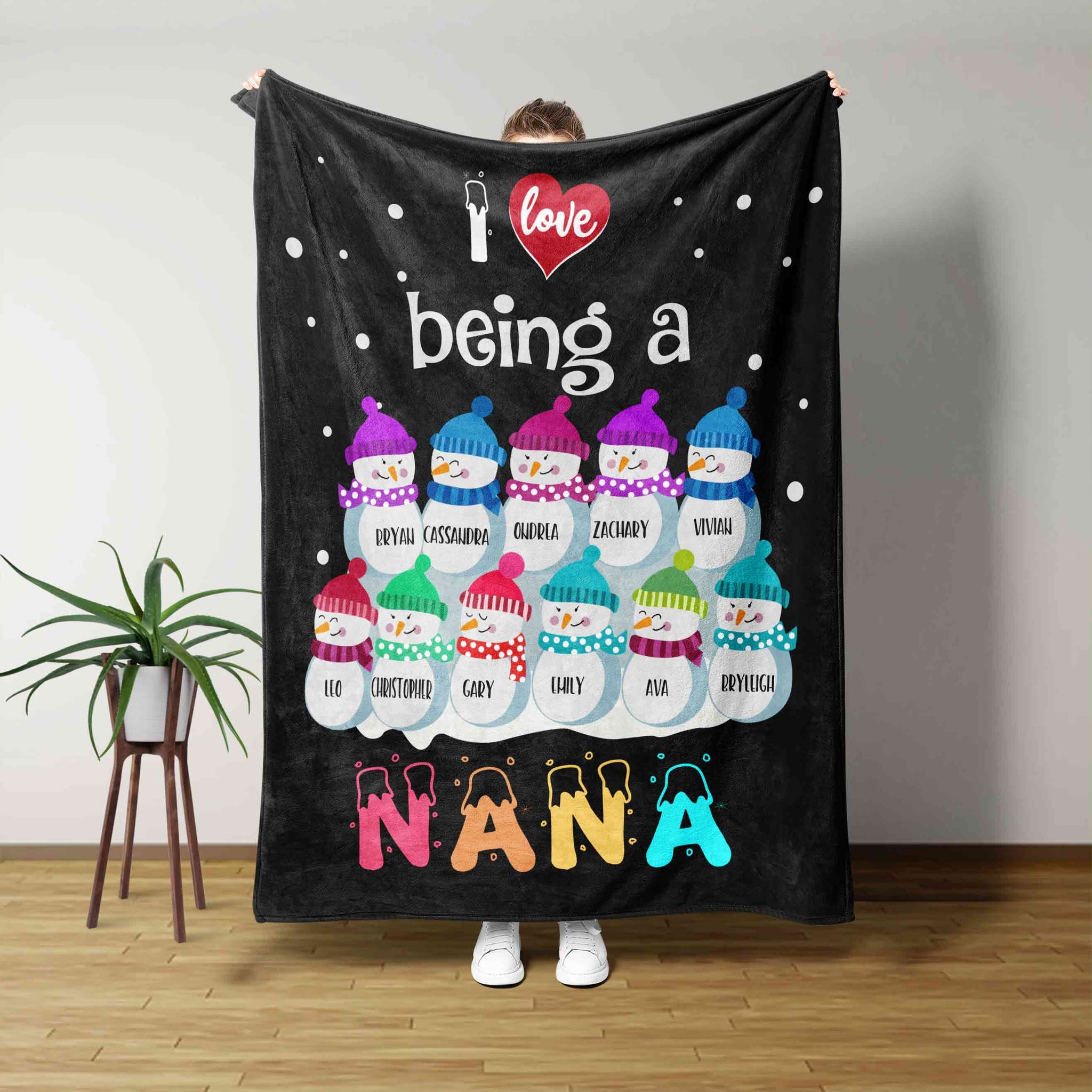 Custom Name Blanket, Blanket For Gift, I Love Being A Nana Blanket